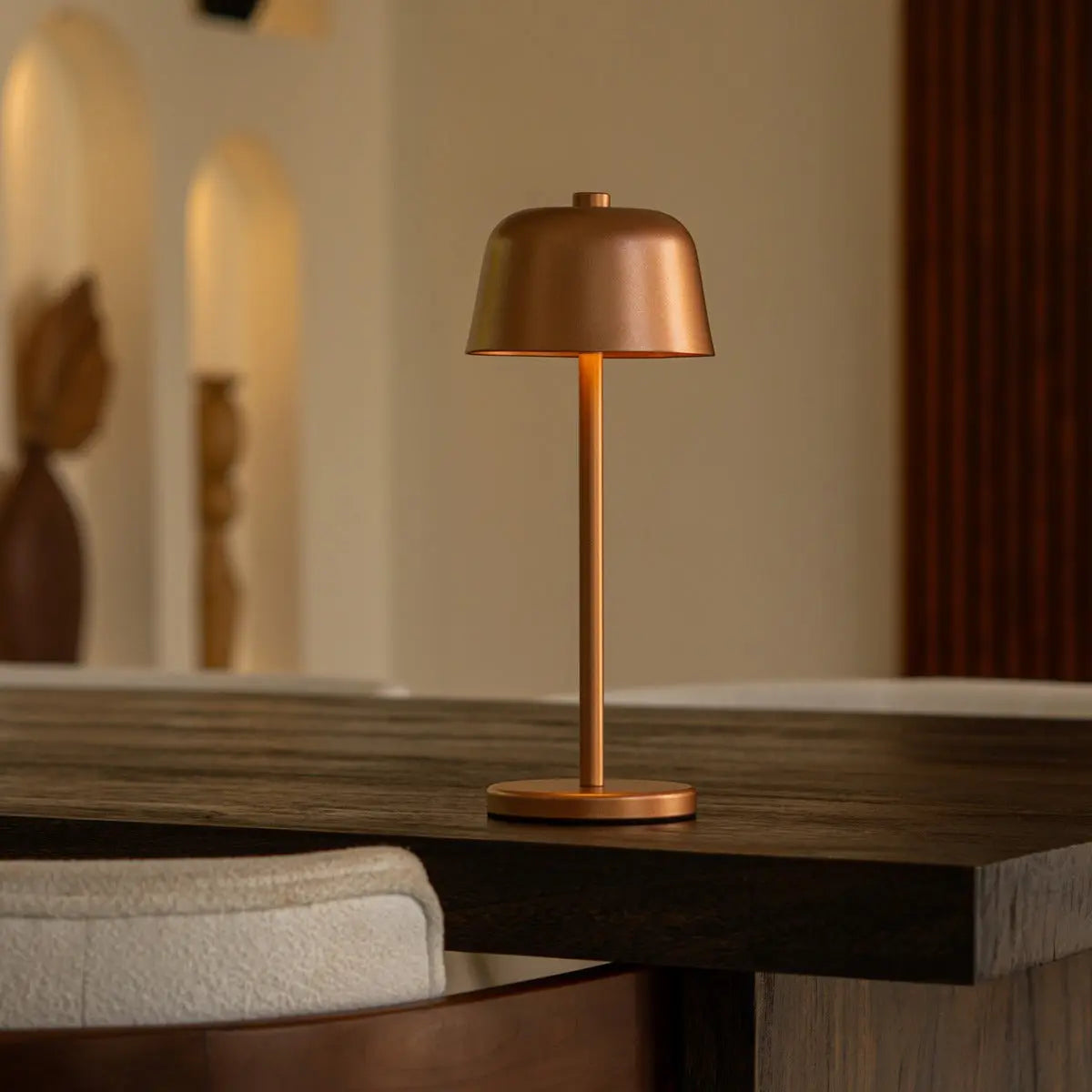 Anton Copper Rechargeable Table Lamp | Stylish & Cordless Lighting Tavellio