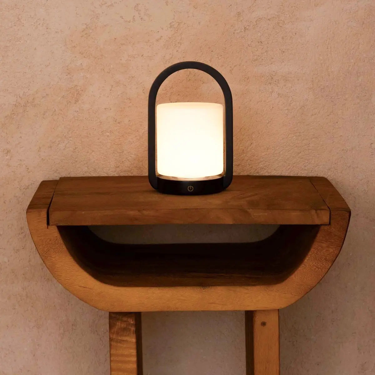 George Dark Brown Wooden Lamp – Rechargeable, Dimmable & Portable Tavellio