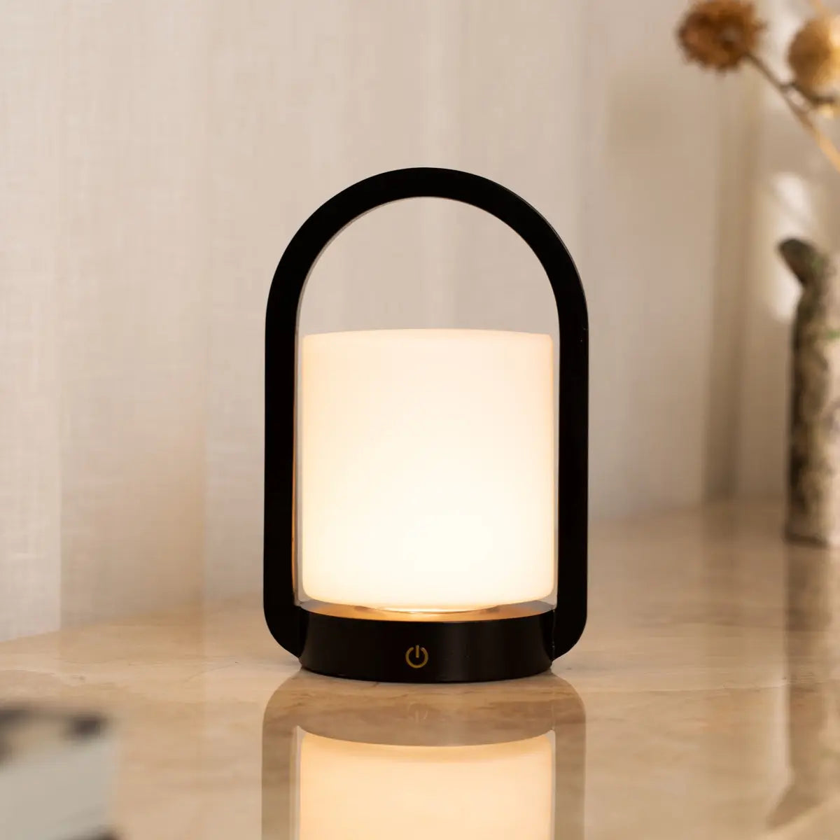 George Dark Brown Wooden Lamp – Rechargeable, Dimmable & Portable Tavellio