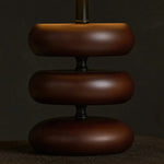 Lara Dark Brown Wooden Table Lamp with Cream Linen Shade – Rustic Home Lighting Tavellio