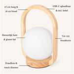 Skye Light Brown Wooden Cordless Lamp | Rechargeable & Dimmable Design Tavellio
