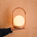 Skye Light Brown Wooden Cordless Lamp | Rechargeable & Dimmable Design Tavellio