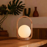 Skye Light Brown Wooden Cordless Lamp | Rechargeable & Dimmable Design Tavellio