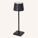 William Black Rechargeable Iron Table Lamp – 150-Hour Battery, Dimmable, USB-C Charging Tavellio
