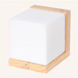 Lizzy Cordless Wooden Wall Lamp – Rechargeable, Dimmable with Frosted Glass Tavellio