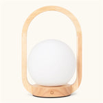 Skye Light Brown Wooden Cordless Lamp | Rechargeable & Dimmable Design Tavellio