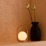 Skye Light Brown Wooden Cordless Lamp | Rechargeable & Dimmable Design Tavellio