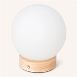 Flore Wooden Lamp with Glass Bulb – Rechargeable & Dimmable Cordless Light Tavellio
