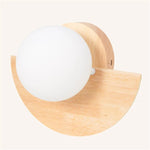 Kane Light Brown Cordless Wall Light – Rechargeable Wood & Glass Lamp Tavellio
