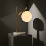 Madison Marble Lamp with Frosted Glass Globe – Elegant Table Lamp Tavellio