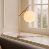 Madison Marble Lamp with Frosted Glass Globe – Elegant Table Lamp