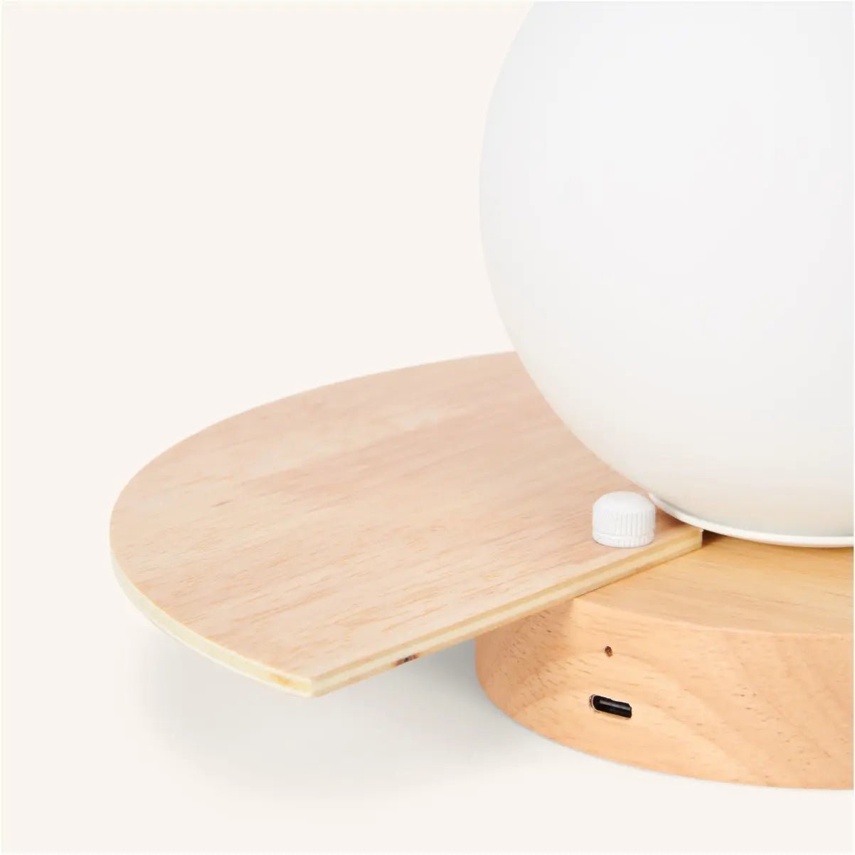 Kane Light Brown Cordless Wall Light – Rechargeable Wood & Glass Lamp Tavellio