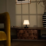 Teddy Black Wooden Rechargeable Table Lamp | Dimmable & Cordless with 3 Light Modes Tavellio