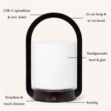 George Dark Brown Wooden Lamp – Rechargeable, Dimmable & Portable Tavellio