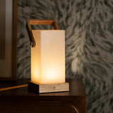 Harper Light Brown Wooden Lamp – Cordless Rechargeable Table Lamp with Handle Tavellio