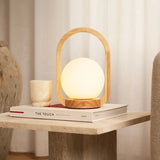 Skye Light Brown Wooden Cordless Lamp | Rechargeable & Dimmable Design Tavellio