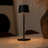 William Black Rechargeable Iron Table Lamp – 150-Hour Battery, Dimmable, USB-C Charging Tavellio