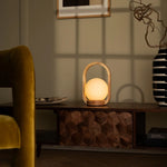 Skye Light Brown Wooden Cordless Lamp | Rechargeable & Dimmable Design Tavellio