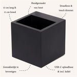 Sand Black Square Wall Lamp | Rechargeable, Dimmable & Cordless Lighting Tavellio