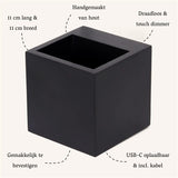 Sand Black Square Wall Lamp | Rechargeable, Dimmable & Cordless Lighting Tavellio