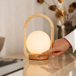 Skye Light Brown Wooden Cordless Lamp | Rechargeable & Dimmable Design Tavellio