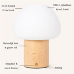 Fynn Light Brown Wooden Lamp – Rechargeable, Dimmable & Stylish Tavellio