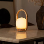 Skye Light Brown Wooden Cordless Lamp | Rechargeable & Dimmable Design Tavellio