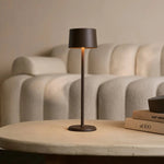 David Mocha Brown Rechargeable Table Lamp 2 in 1 with Adjustable Height – Dimmable & Cordless with 120 Hours Battery Tavellio