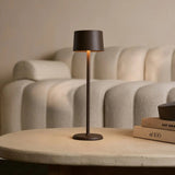 David Mocha Brown Rechargeable Table Lamp 2 in 1 with Adjustable Height – Dimmable & Cordless with 120 Hours Battery Tavellio
