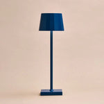 William Delftware Blue Rechargeable Iron Table Lamp – Dimmable, USB-C Charging, 120-Hour Tavellio