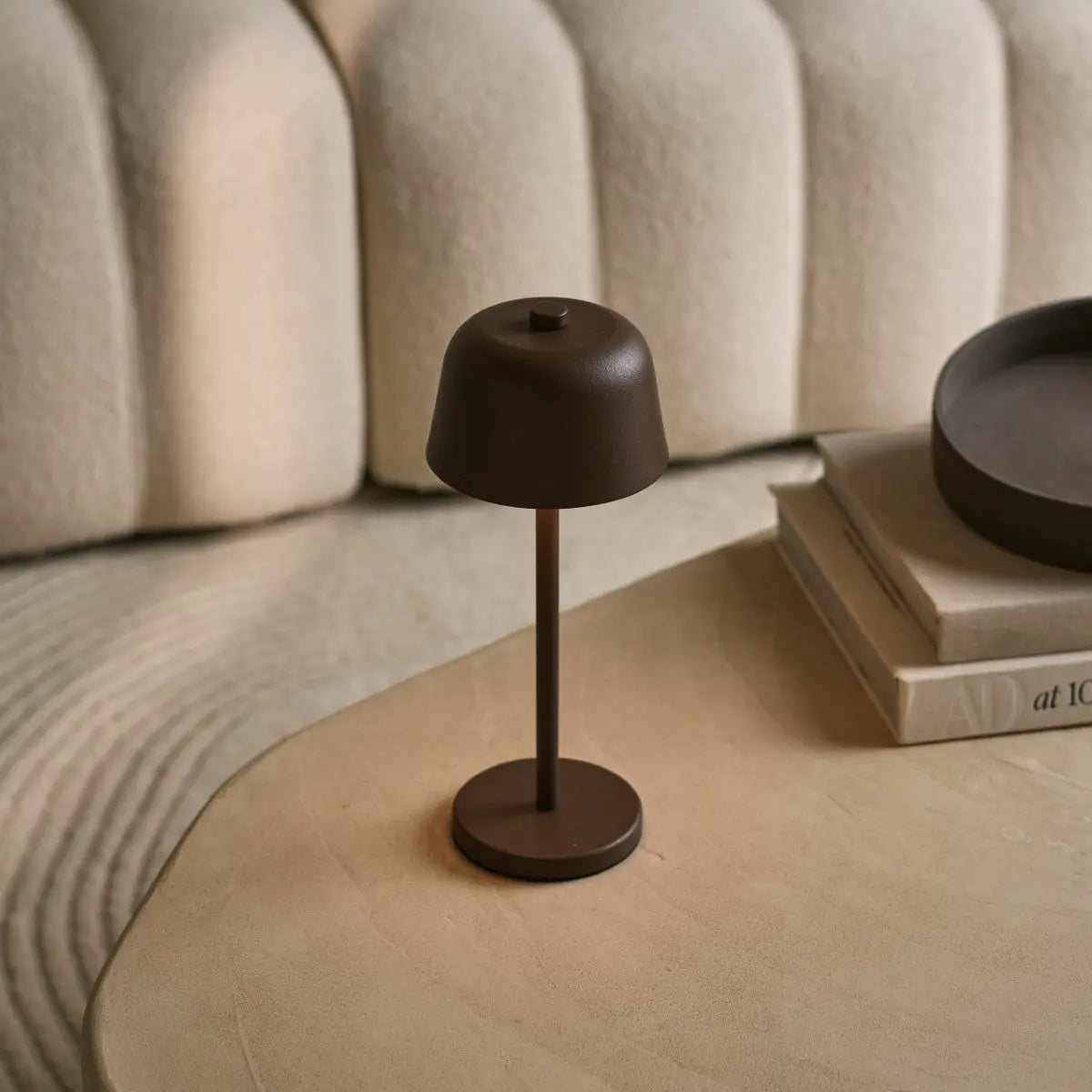 Anton Mocha Brown Rechargeable Table Lamp | Sleek & Cordless Lighting Tavellio
