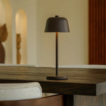 Anton Mocha Brown Rechargeable Table Lamp | Sleek & Cordless Lighting - Tavellio