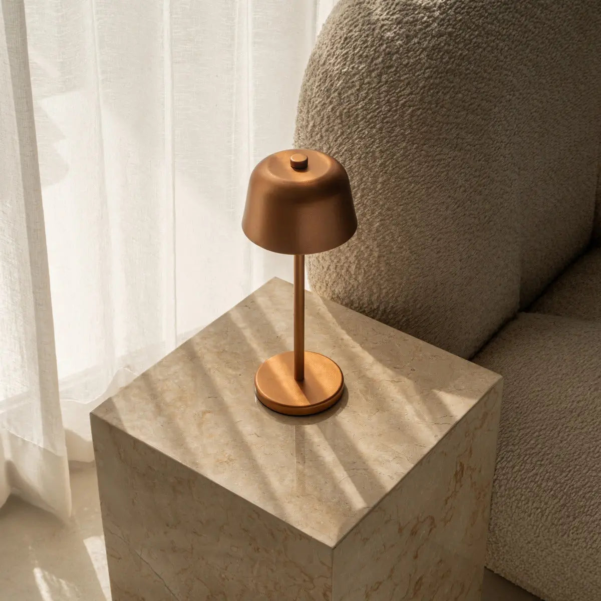 Anton Copper Rechargeable Table Lamp | Stylish & Cordless Lighting Tavellio