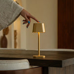 Ava Gold Rechargeable Table Lamp | Cordless, Dimmable & Stylish - Tavellio