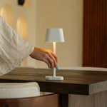 Ava White Rechargeable Table Lamp – Stylish, Cordless & Dimmable Lighting - Tavellio