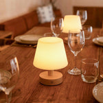 Teddy Light Brown Wooden Rechargeable Table Lamp – Dimmable, USB-C, 100-Hour Battery Life