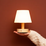 Teddy Light Brown Wooden Rechargeable Table Lamp – Dimmable, USB-C, 100-Hour Battery Life