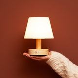 Teddy Light Brown Wooden Rechargeable Table Lamp – Dimmable, USB-C, 100-Hour Battery Life