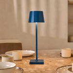 William Delftware Blue Rechargeable Iron Table Lamp – Dimmable, USB-C Charging, 120-Hour Tavellio