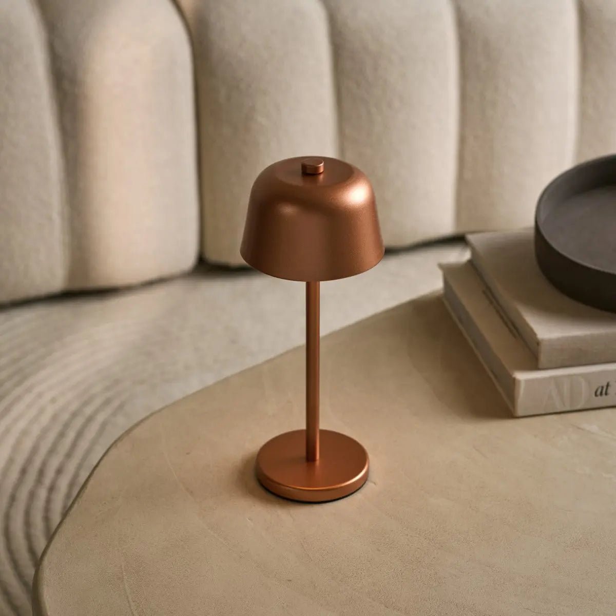 Anton Copper Rechargeable Table Lamp | Stylish & Cordless Lighting Tavellio