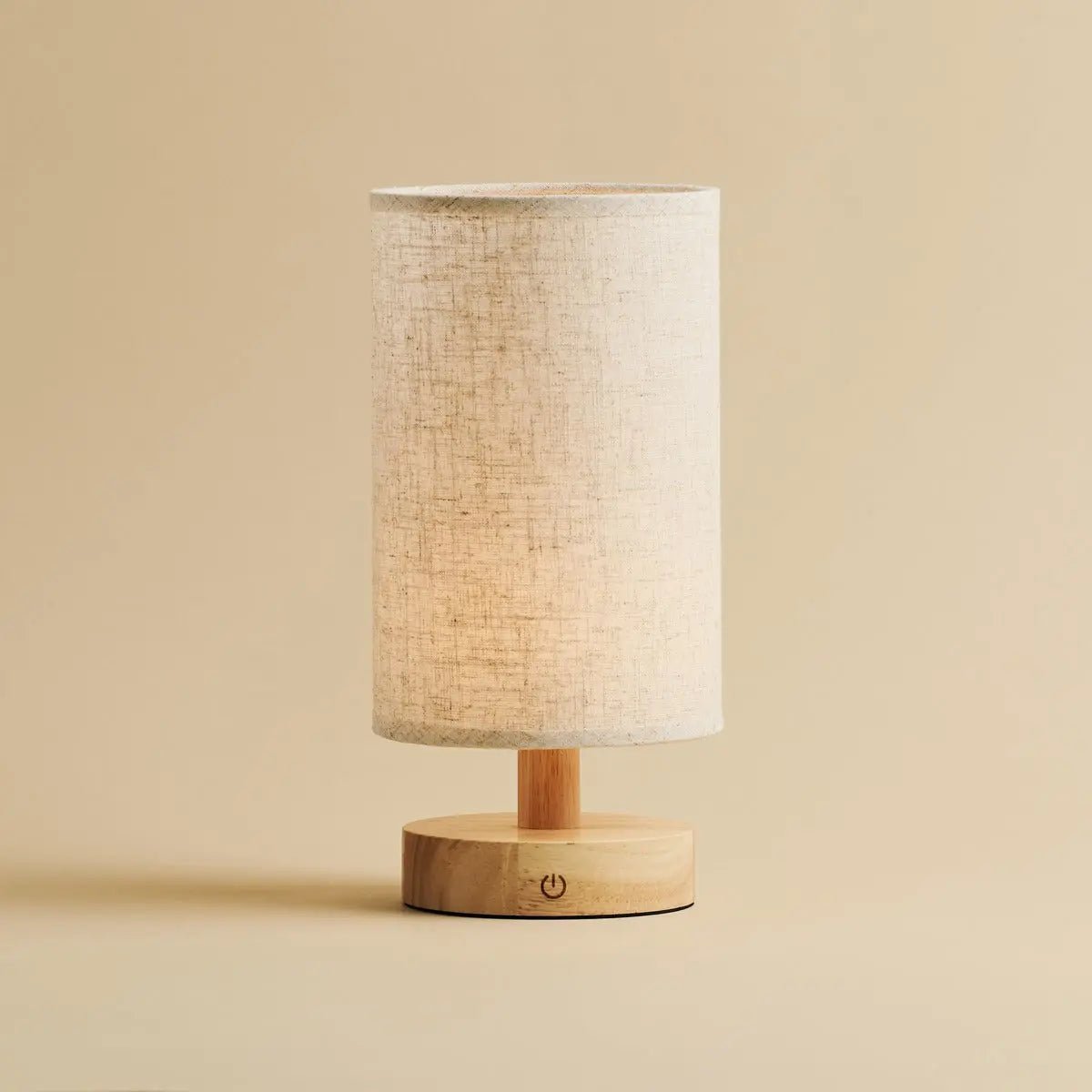 Ben Light Brown Wooden Dark Brown Table Lamp – Rechargeable, Dimmable, USB-C Powered Tavellio