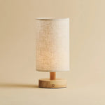 Ben Light Brown Wooden Dark Brown Table Lamp – Rechargeable, Dimmable, USB-C Powered Tavellio