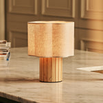 Bianca Light Brown Rechargeable Table Lamp | Stylish, Functional & Linen Blend
