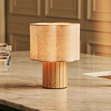 Bianca Light Brown Rechargeable Table Lamp | Stylish, Functional & Linen Blend