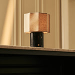 Bonnard Black – Nero Marquina Marble Rechargeable Table Lamp | Cordless, Up to 100 Hours & Linen Blend