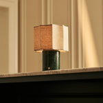 Bonnard Green – Verde Alpi Marble Rechargeable Table Lamp | Cordless, Up to 100 Hours & Linen Blend