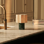 Bonnard Green – Verde Alpi Marble Rechargeable Table Lamp | Cordless, Up to 100 Hours & Linen Blend