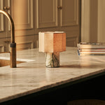 Bonnard Green – Ice Green Marble Rechargeable Table Lamp | Cordless, Up to 100 Hours & Linen Blend