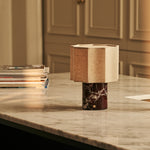 Bonnard Red – Rosso Levanto Marble Rechargeable Table Lamp | Cordless, Up to 100 Hours & Linen Blend