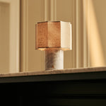 Bonnard White – Bianco Statuarietto Marble Rechargeable Table Lamp | Cordless, Up to 100 Hours & Linen Blend